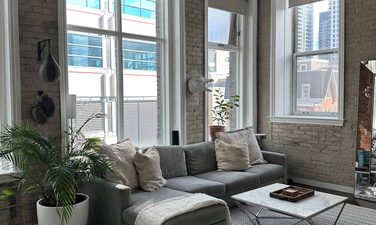 King West Village Condo | Downtown heritage brick loft with 16' ceilings