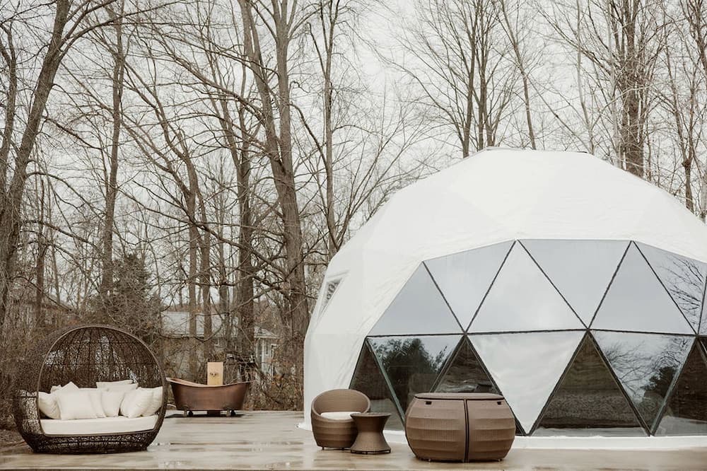 Marmora Cabin | Luxury Glamping Dome with Fire Pit and Open Field Views in Ontario, Canada