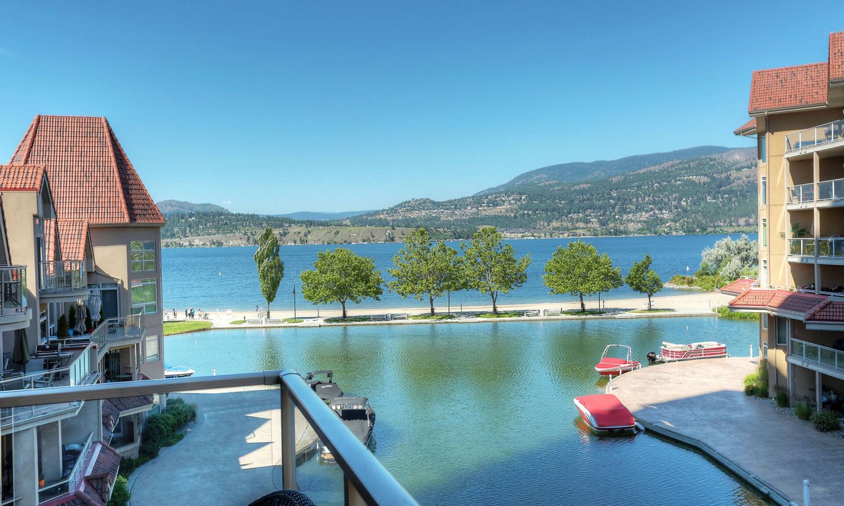 North End Condo | Pool Level Walkout condo- Balcony with the lagoon/Lake Views