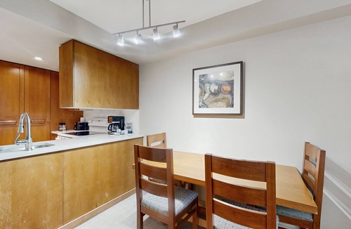 Whistler Village Apartment | 4th-floor mountain studio with gym, balcony, fireplace, washer/dryer, kitchen