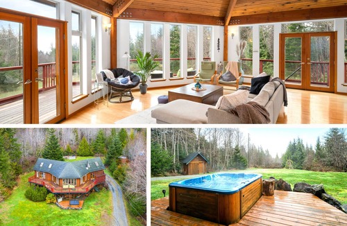 Juan de Fuca Electoral Area House | ✦ A serene coastal retreat w/hot tub ♨, large yard, wraparound deck, firepit