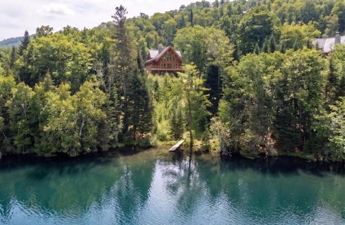 Saint-Faustin-Lac-Carre Ski Chalet | Chalet Rougeaud Cozy Waterfront Chalet with Hot Tub and Fire Pit