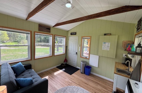 Minden Hills Cabin | Forested Tiny Home Retreat | wood fired Hot Tub | indr/outdr Shower | Rail Trail