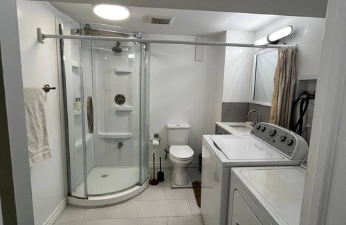 Brantford House | Full basement with one Queen and one single Bed