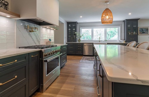 Owen Sound House | Modern Green Oasis in private setting, covered patio with hot tub and fire pit!