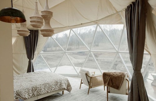 Marmora Cabin | Peaceful Boho Dome Escape with Open Field Views in Ontario, Canada