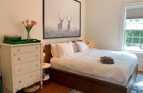 North End Apartment | Pet-Friendly Space #3 at Doggy Digs, King Bed and Office