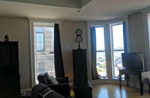 Saint John House | Private balcony with harbour view 2nd floor.