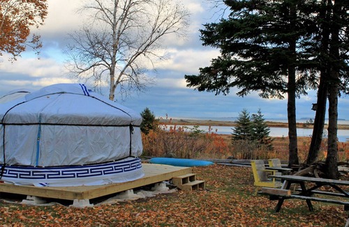 Indian Brook Resort | Small sky blue yurt
