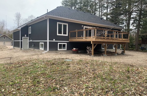 Lafontaine House | Spacious & Modern Bungalow on Cul-de-Sac: Large Deck, Wood Lot, Steps to Beach