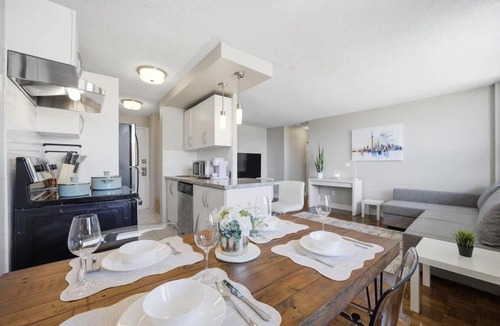 Parkdale House | Stylish 2BR condo with 2 Balconies & Workspace