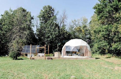 Marmora RV Rental | Unique Off-Grid Dome Escape with Hot Tub & Forest Views in Ontario, Canada
