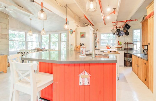 Grand Bend Cottage | Walk to white sand private beach of Oakwood Park - 4 bed cottage steps to lake.