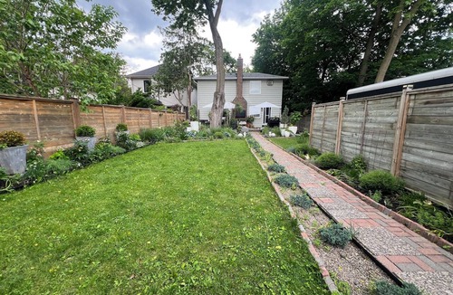 Weston House | Weston Village Lux Stunner! Private fenced backyard garden, fireplace, marble…