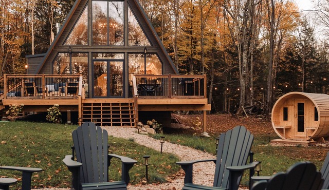 A-Frame on 6 Acres: Cedar Sauna, Privacy, Nature