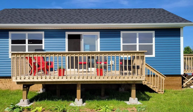 Centrally located brand new cottage in PEI overlooking Darnley Basin. Sleeps 4-6