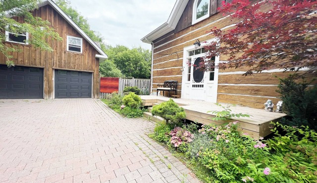 Charming century log home steps away from Lake & cross the park
