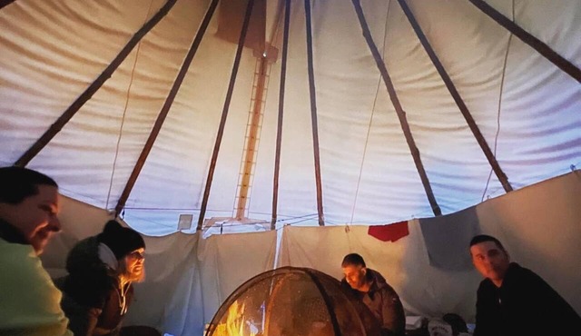Chief Joseph, Large Tipi with central firepit