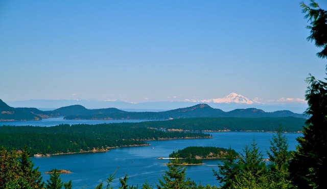 Exceptional Views of Gulf Islands, Active Pass and impresive Mount Baker Glacier