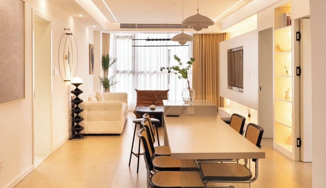 high-end bespoke interior fit-out with 3-bedroom apartment in Shanghai
