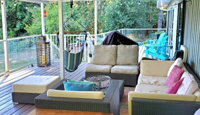 Lakefront escape with private beach and dock