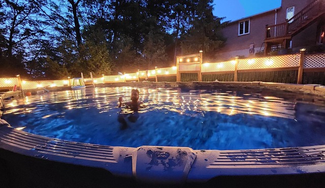 Luxurious Walkout Basement, with pool side and sunset