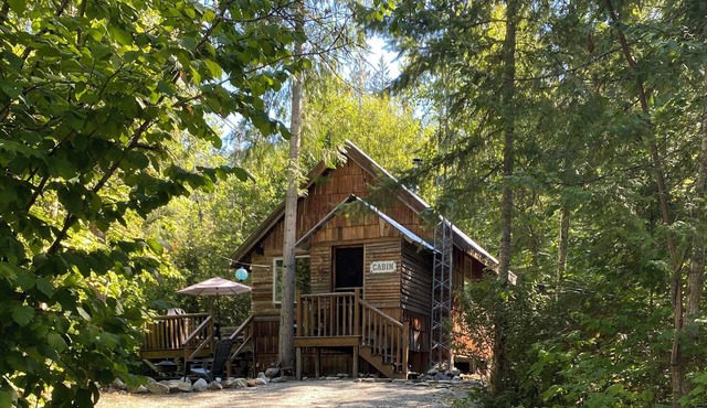 Rustic Solar cabin in the woods off grid glamming at its finest near Mara lake