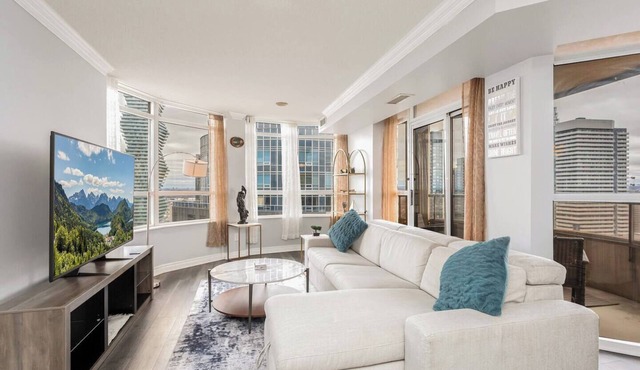 Sky Retreat | 2BR-2BA High Floor | 180° City View