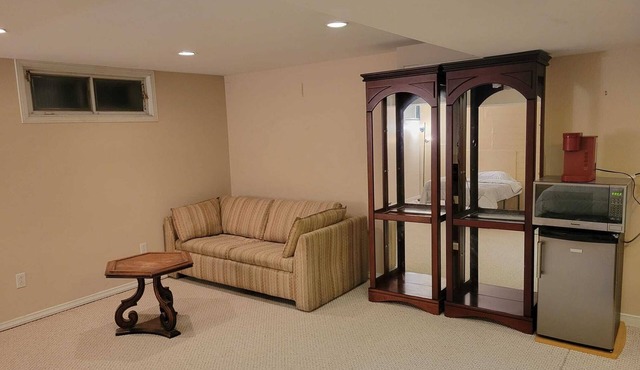 Spacious basement with indoor garage