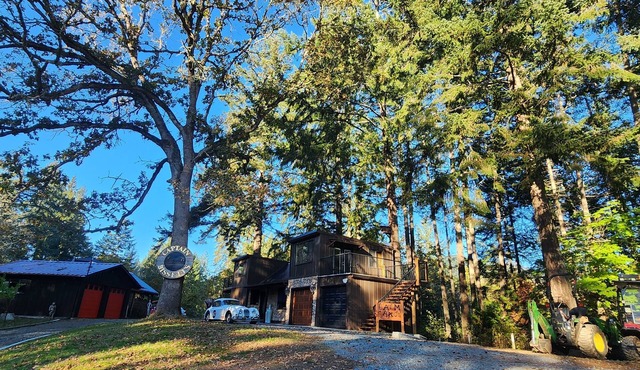 Unique experience, forest house, wild life viewing, Hot Tub/fire pit, pool tbl. in Duncan