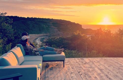 Inverness County House | Spruce - Luxury Oceanview Cottage with Hot Tub & Private Beach Access near Cabot Trail
